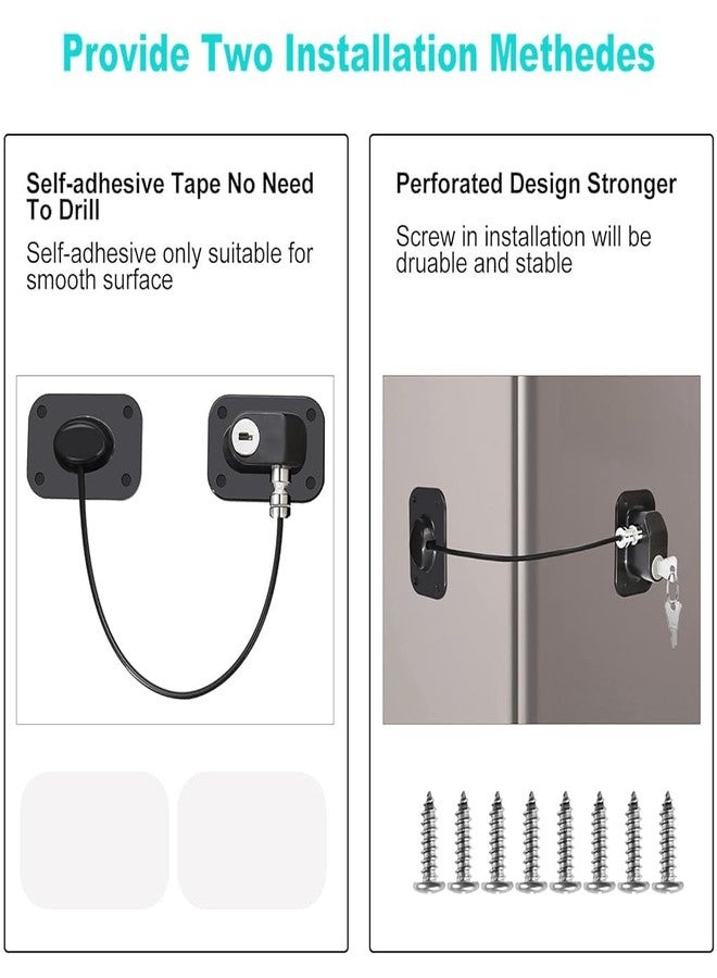 oenza Safety Door Locks With Key For Cupboard, Cabinets, Fridge & Freezers, Child Security Locks, Childproof Your House, With Adhesive Sticker (Medium, 1) (3 Count (Pack Of 1)),Multicolor - Image 3