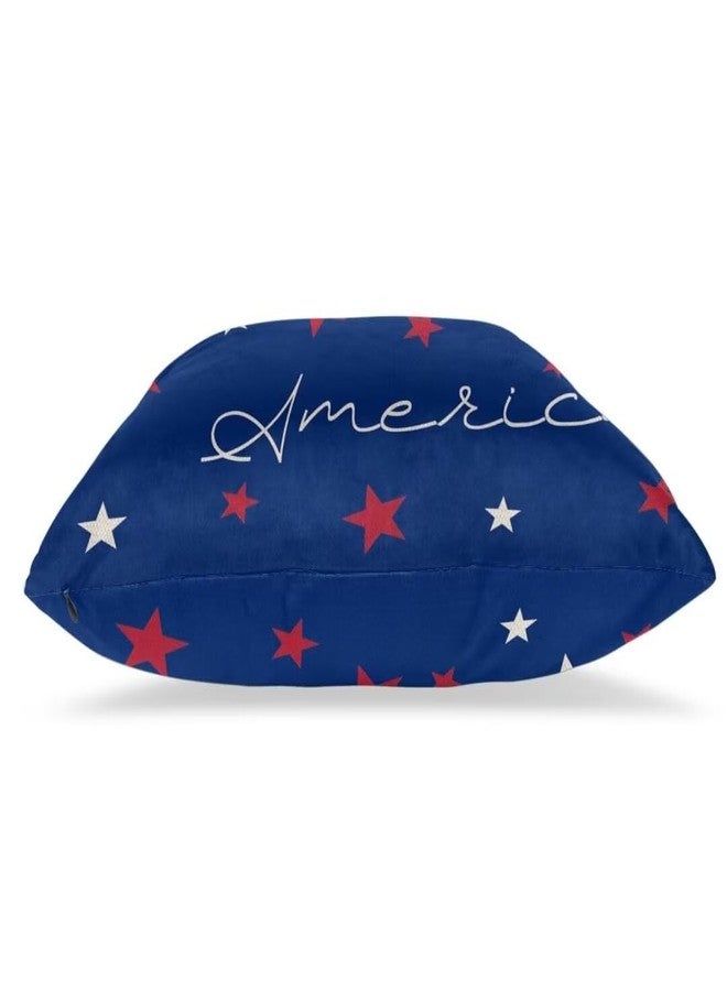 Sunshineyan 4th of July Pillow Covers 20x20 Set Of 2, Patriotic Blue Background American Red White Stars Decorative Throw Pillows Linen Outdoor Independence Day Cushion Case For Bed Couch Sofa Home Decor - Image 3