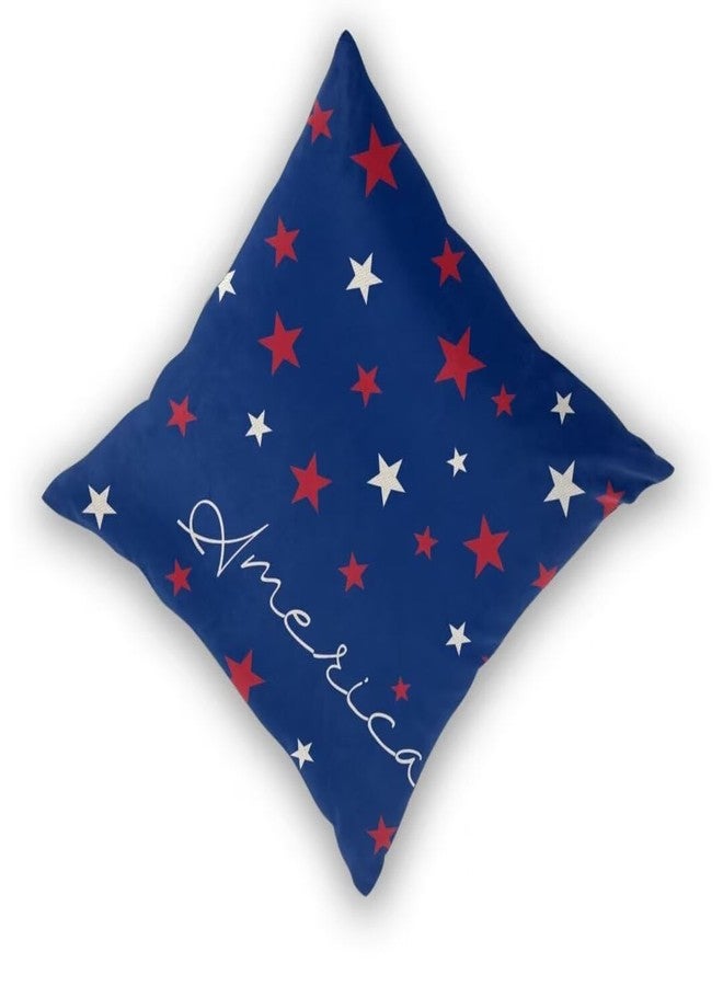 Sunshineyan 4th of July Pillow Covers 20x20 Set Of 2, Patriotic Blue Background American Red White Stars Decorative Throw Pillows Linen Outdoor Independence Day Cushion Case For Bed Couch Sofa Home Decor - Image 2