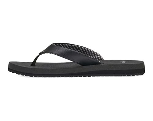 Sanuk Women's Yoga Mat Core | Flip Flops for Women | Yoga Sandals For Women | Memory Foam Footbed, Ebony, 5 - Image 3