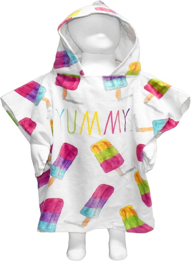CocoNut Float Rae Dunn Kids Poncho Towel with Colorful 12" Beach Ball- 100% Cotton Hooded Bath Towel with Rainbow Popsicle Graphics, Great for Girls & Boys; Ideal for Pool or Beach Days, Fits 3-10 Yrs - Image 5