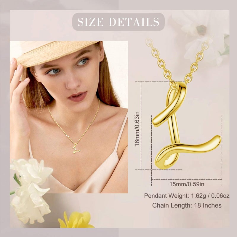 EUDORA 18K Gold Plated Sterling Silver L Initial Necklaces for Women, Gold Dainty Classic 26 Letter L Pendant Monogram Necklace Jewelry Birthday Mothers Day Gifts for Women Mom,18inch Chain - Image 3