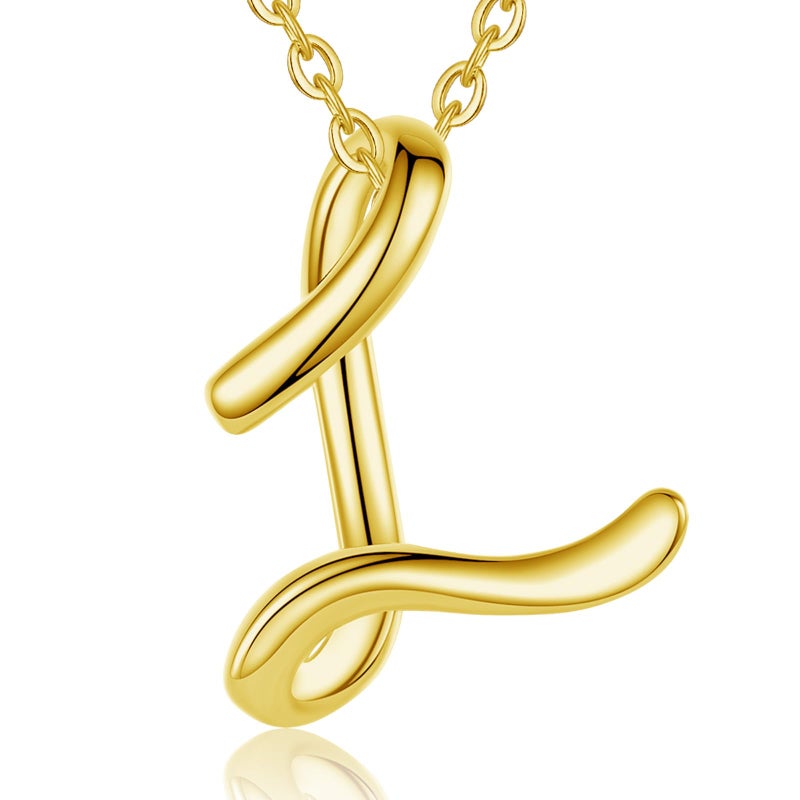 EUDORA 18K Gold Plated Sterling Silver L Initial Necklaces for Women, Gold Dainty Classic 26 Letter L Pendant Monogram Necklace Jewelry Birthday Mothers Day Gifts for Women Mom,18inch Chain - Image 1
