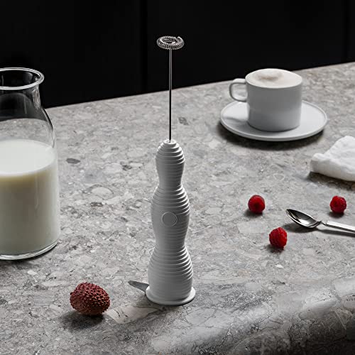 Alessi Pulcina MDL11 W Design Milk Frother Beater in Thermoplastic Resin Steel Whisk and Rechargeable Battery White - Image 3