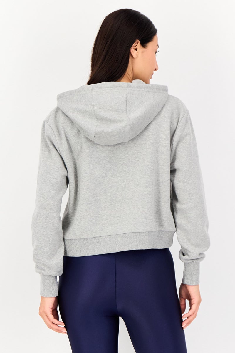 Ellesse هودي خارجي طويل الأكمام للنساء مع شعار العلامة التجارية، رمادي - Image 4