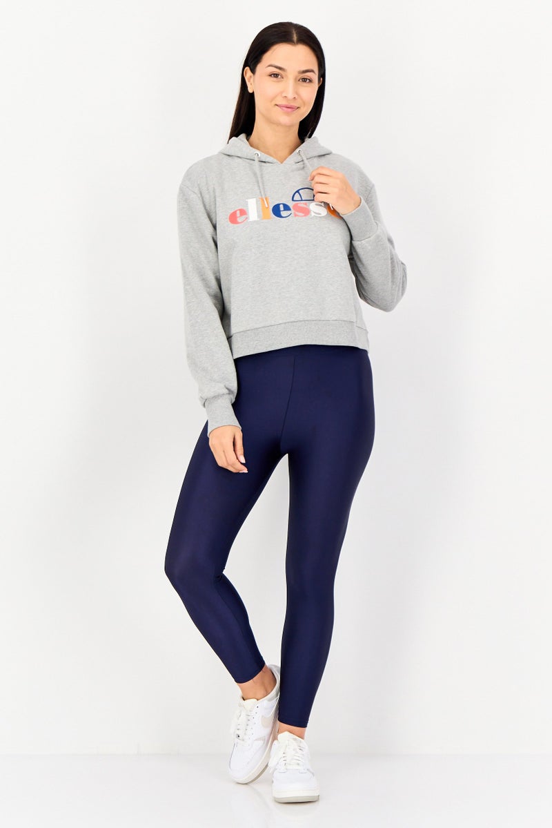 Ellesse هودي خارجي طويل الأكمام للنساء مع شعار العلامة التجارية، رمادي - Image 2