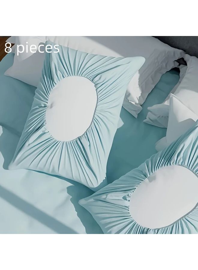 Blue 8 Pieces Disposable Travel Pillowcases 20x31 Inches Non Fabric Hotel Essentials - Image 5