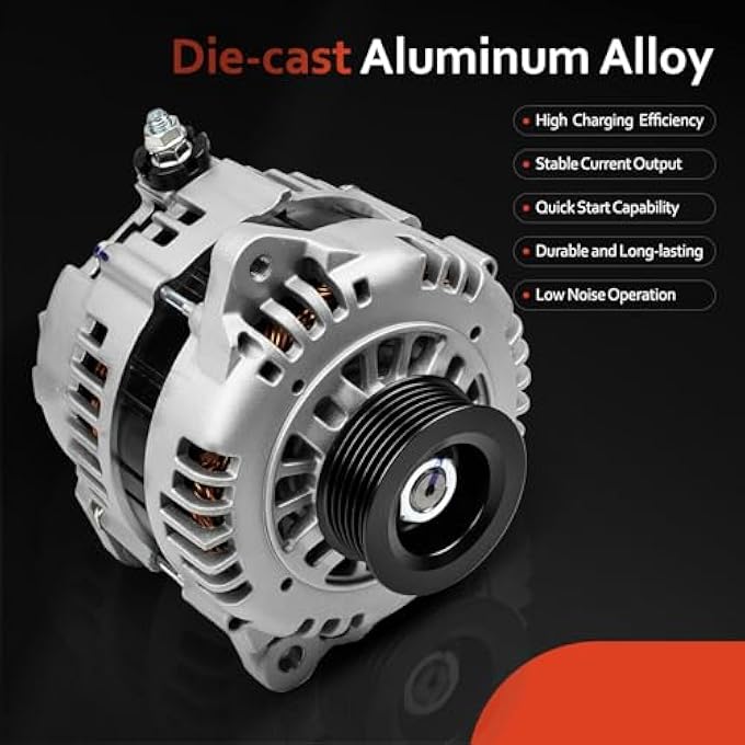 Grezuton 13826N Alternator New Compatible with 3.0L Nissan Maxima 1995-2000, 3.5L Nissan Maxima 02-03, Murano 3.5L 03-07, for INFINITI 98-04 3.0L I30, 02-04 3.5L I35, 110Amp CW,13639 13826 24210 40044006 - Image 5