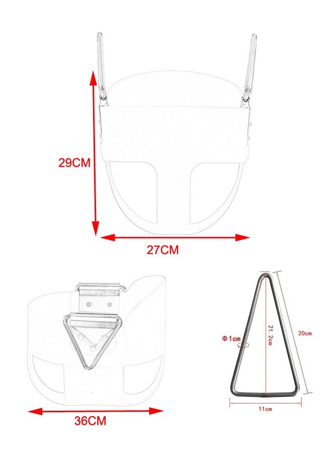 JSAITOYS Heavy-Duty High Back Full Bucket Toddler Swing Seat With Coated Chains And Hook - Image 2
