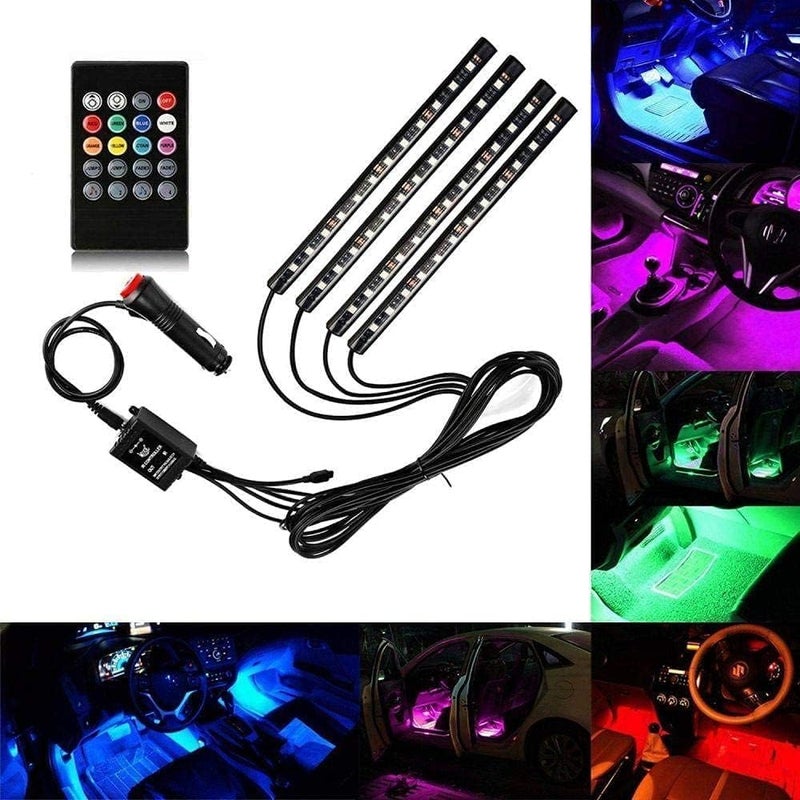 loky boy car pedals/salon led strip - music sensor - remote control - 8 colors - Image 1