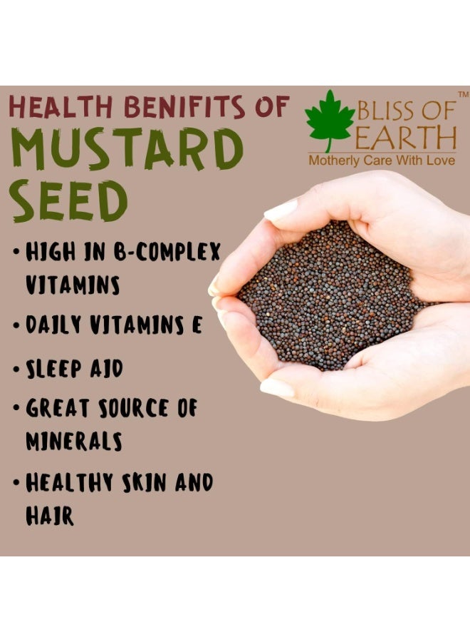 BLISS OF EARTH 600GM USDA Organic Black Mustard Seeds For Cooking Kali Sarson - Image 4