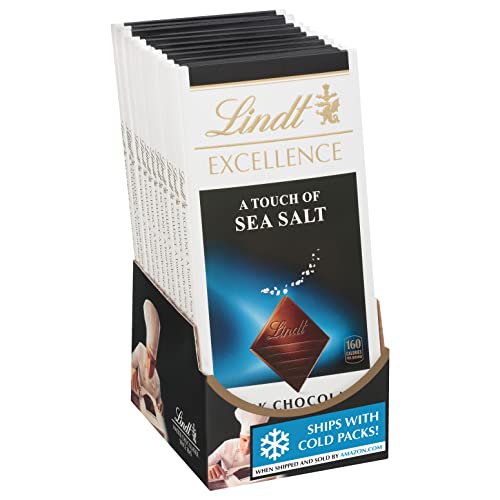 Lindt EXCELLENCE Sea Salt Dark Chocolate Bar Dark Chocolate Candy with a Touch of Sea Salt 35 oz Bar 12 Pack - Image 1