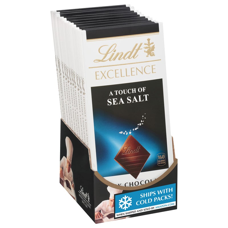 Lindt EXCELLENCE Sea Salt Dark Chocolate Bar Dark Chocolate Candy with a Touch of Sea Salt 35 oz Bar 12 Pack - Image 3
