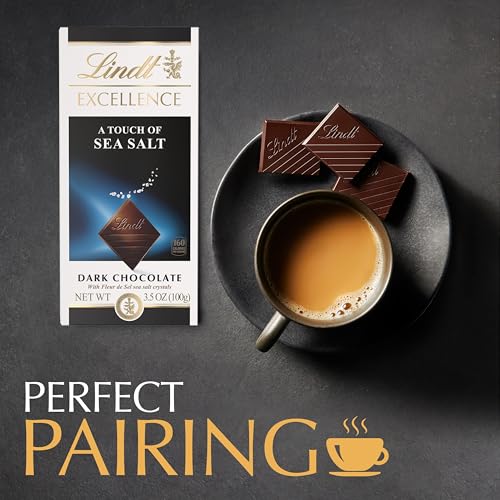 Lindt EXCELLENCE Sea Salt Dark Chocolate Bar Dark Chocolate Candy with a Touch of Sea Salt 35 oz Bar 12 Pack - Image 5