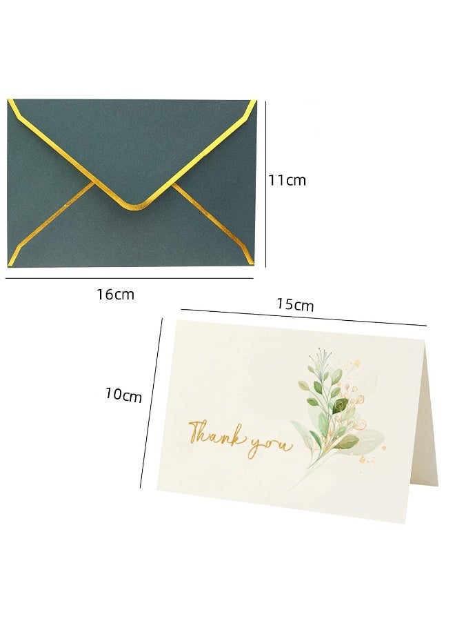 6pcs Thank You Greeting Cards with Green Envelopes – Elegant Thank You Card Set - Image 2