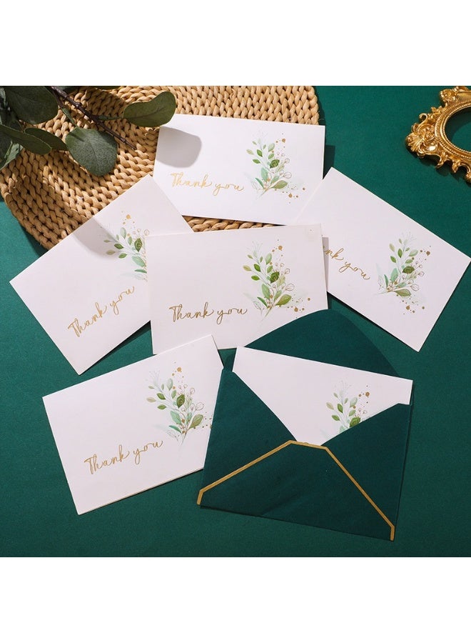 6pcs Thank You Greeting Cards with Green Envelopes – Elegant Thank You Card Set - Image 1