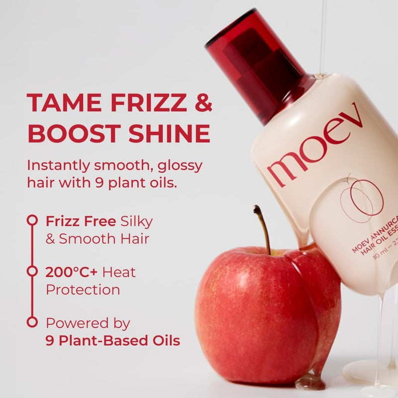 MOEV ANNURCATIN Hair Oil Essence | Korean Apple Hair Care Perfumed Serum | Heat Protect & Anti-Frizz | Nourishing Apple Seed Oil for Dry, Frizzy, Damaged Hair 2.7 fl.oz - Image 2