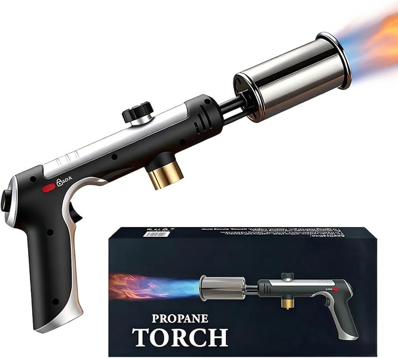 Propane Torch Gun Adjustable Flame Safety Lock High Heat For BBQ Grilling Cooking DIY 1 Pack - Image 1