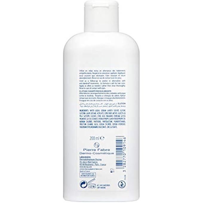 DUCRAY ELUTION SHAMPOO, SOOTHE, REBALANCE, RESTORE PH, ANTI-DANDRUFF TREATMENT FOLLOW-UP, 6.7 OZ. - Image 3