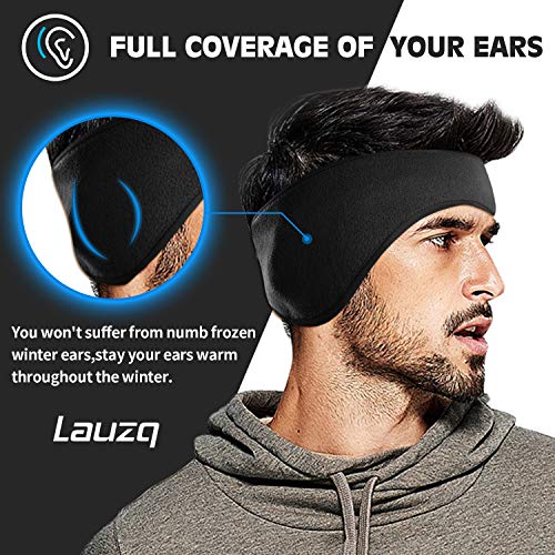 Lauzq Winter Fleece Ear Warmers Headband Ear Muffs for Men Women Kids, Ear Covers for Cold Weather Ski Running Cycling Work - Image 2