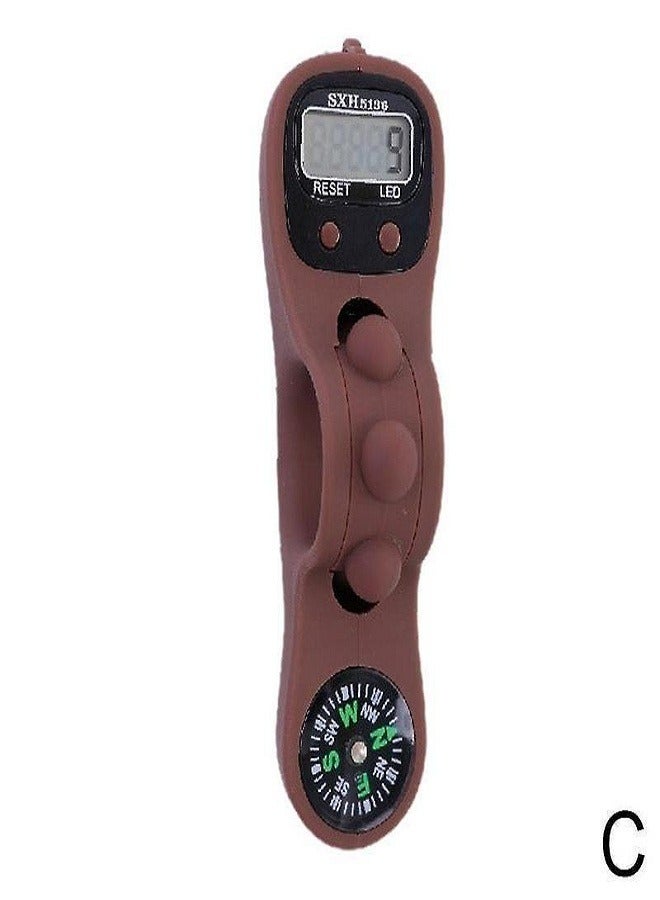Electronic rosary counter with LED display and compass 
