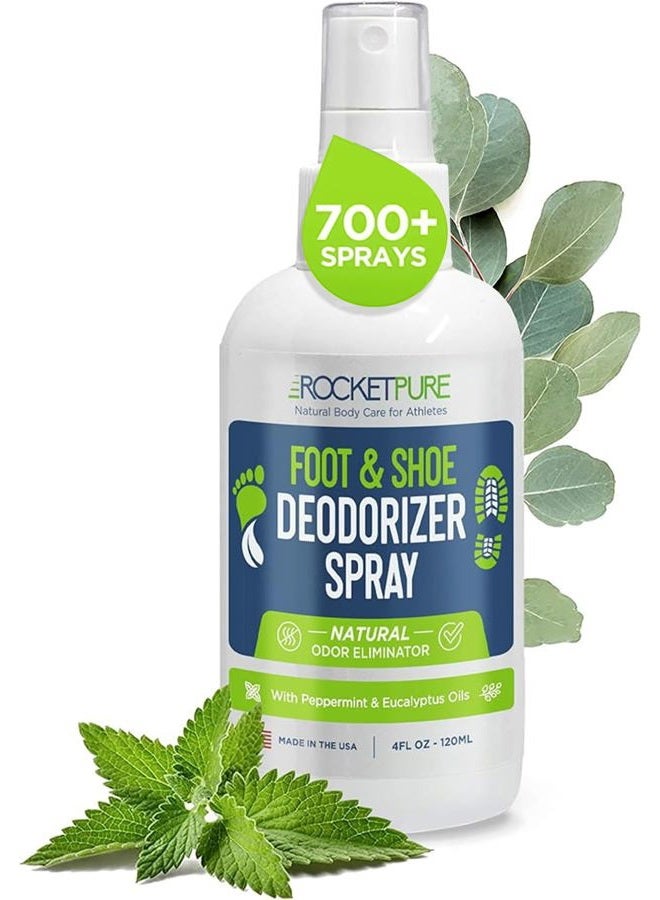 Rocket Pure (Mint Spray, Single) - Natural Mint Shoe Deodorizer, Foot Deodorant Spray. Fights Odour, Stink Caused by Bacteria. Spray Freshens . Messy Powders, Antiperspirants, Insoles, Sneaker Balls. Use on Fe... - Image 1