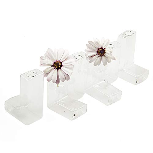 Chive - Set of 6 L Tube, Small Clear Glass Bud Vase for Short Flowers, Unique Flower Vase Sets for Home Decor, Weddings, Floral Arranging, Event, Place Settings - Image 2