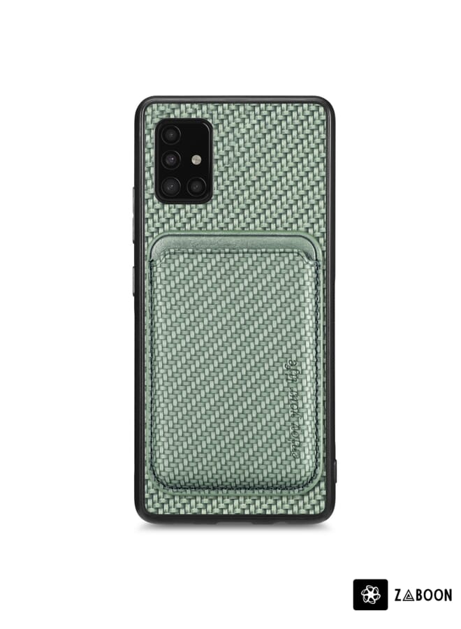 Zaboon Protective Case For Samsung Galaxy A51 5G Carbon Fiber Leather Card Magsafe Magnetic - Image 1