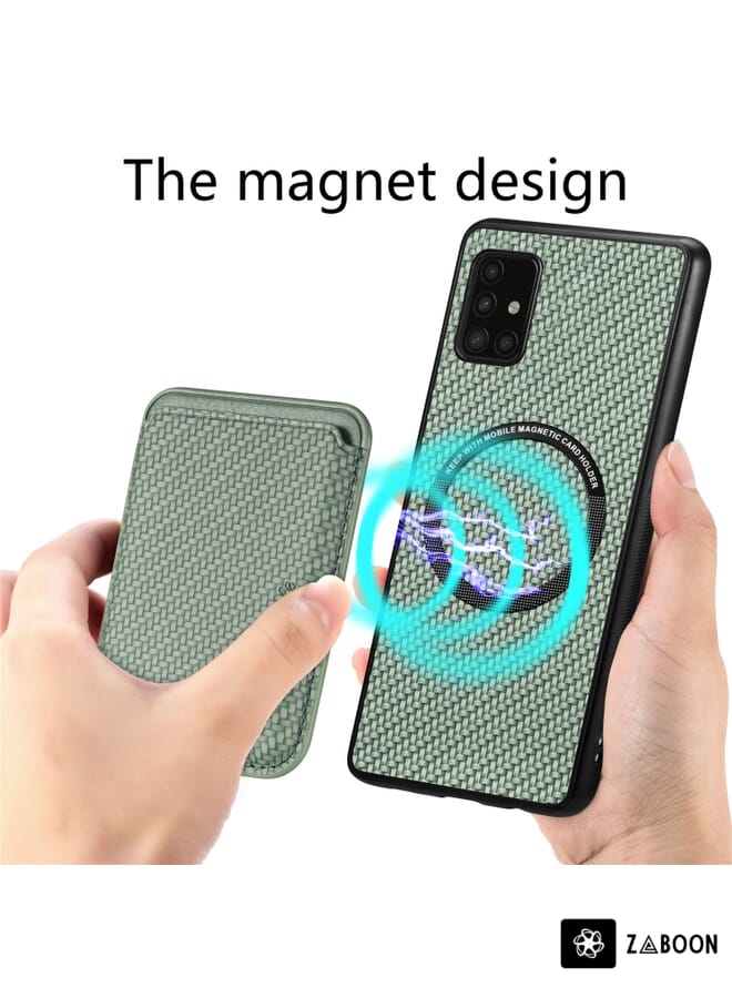 Zaboon Protective Case For Samsung Galaxy A51 5G Carbon Fiber Leather Card Magsafe Magnetic - Image 5