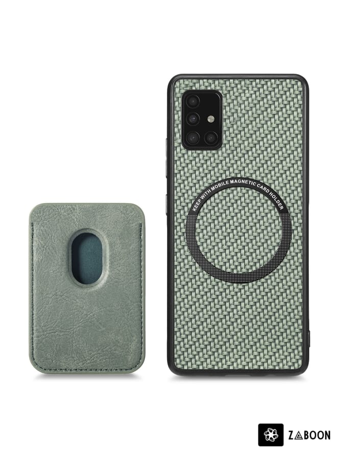 Zaboon Protective Case For Samsung Galaxy A51 5G Carbon Fiber Leather Card Magsafe Magnetic - Image 3
