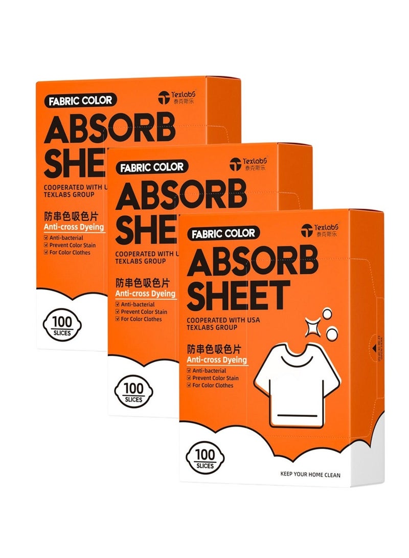 3-PACK Mixed Washing Of Clothes To Prevent Staining,Anti-cross Dyeing,Fabric Color Absorb Sheet 100PCS*3 - Image 1