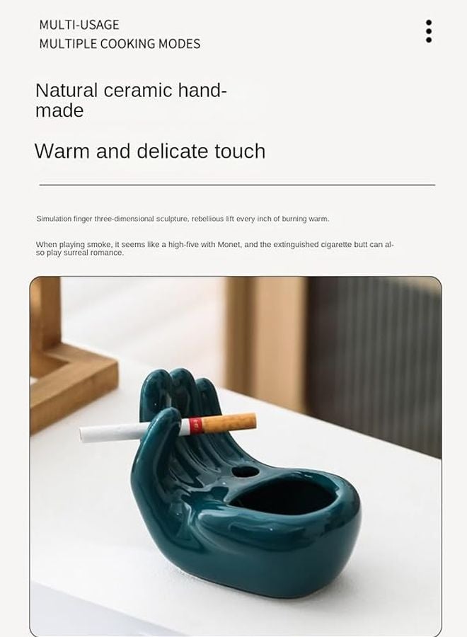 White Ceramic Finger Ashtray Windproof Home Creative Nordic Minimalist Ornament 11 5x6 8x8 8cm - Image 4