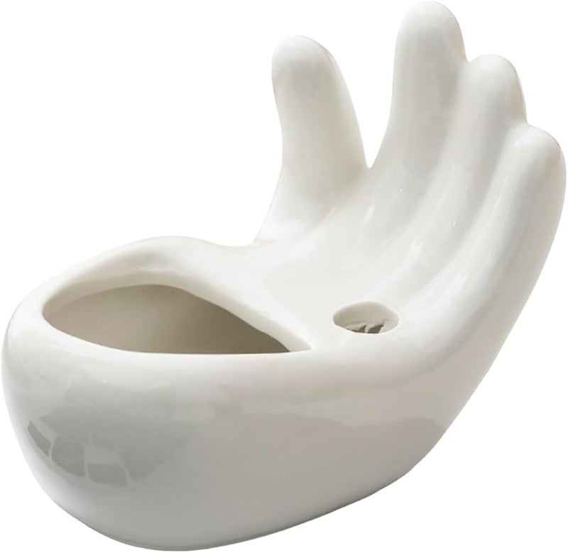 White Ceramic Finger Ashtray Windproof Home Creative Nordic Minimalist Ornament 11 5x6 8x8 8cm - Image 2