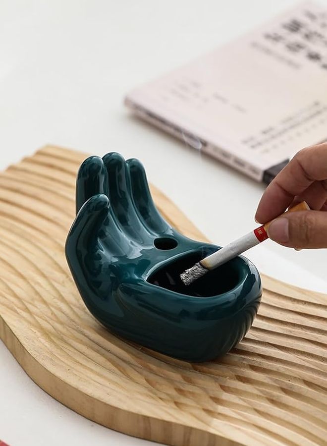 White Ceramic Finger Ashtray Windproof Home Creative Nordic Minimalist Ornament 11 5x6 8x8 8cm - Image 5