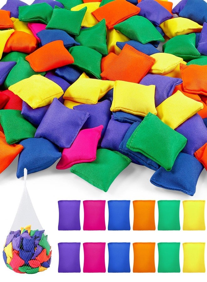 Bgtecho 48 Pcs Mini Bean Bags, Colorful Nylon Cornhole Bean Bags for Tossing, Small Beanbag, Tossing Beanbags for Outdoor Hand Toss Games Carnival Party Supply, 2.5 x 2.5 Inch, 6 Colors - Image 1