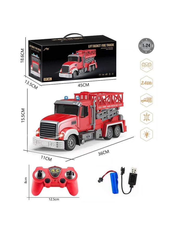 Customized Export OEM Remote Control Vehicle Electric Fire Monitor Water Spray Rescue Vehicle Lift Ladder Rechargeable Battery-Color:QH2902-2D American Six-way Lifting-Proportion:Package Three: 1 Lithium Battery 1 Charging Line 1 Remote Control Battery - Image 1