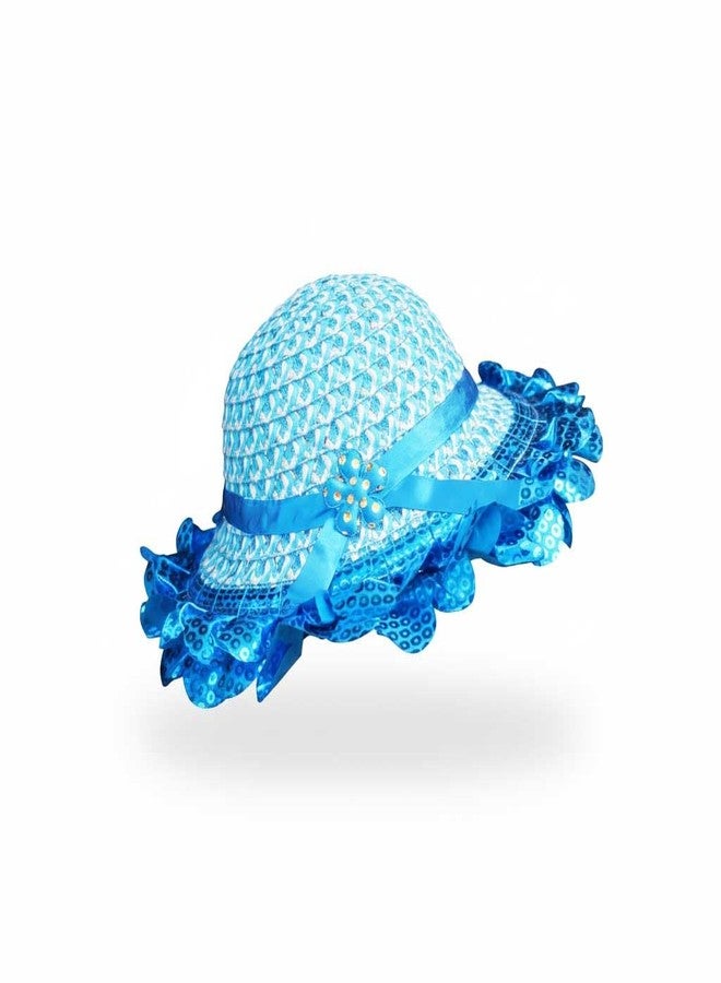 SAI PRASEEDA قبعة شمسية للأطفال من ساي براسيدا | عبوة من 3 قطع | متعددة الألوان | مقاس واحد | تصميم مزين بشريط مكشكش | مناسبة للحماية من الشمس والمناسبات الخاصة - Image 3