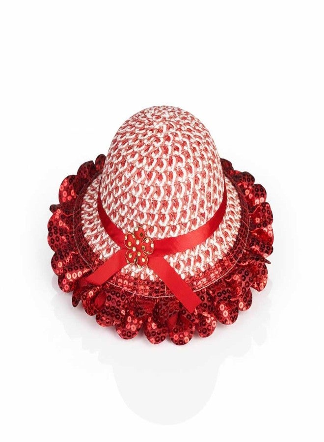 SAI PRASEEDA قبعة شمسية للأطفال من ساي براسيدا | عبوة من 3 قطع | متعددة الألوان | مقاس واحد | تصميم مزين بشريط مكشكش | مناسبة للحماية من الشمس والمناسبات الخاصة - Image 5