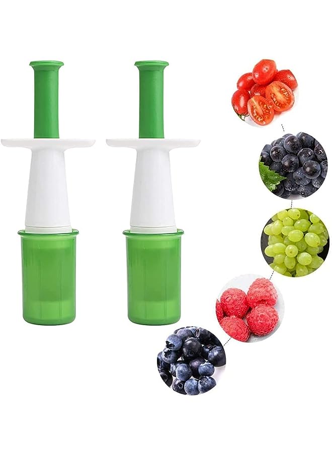 SYOSI Cutter, Tomato Cutter Fruit Vegetable Slicer, 2Pcs Creative Kitchen Cut Gadget Tools, Grape Slicer Kitchen Gadget Grape Peeler Cherry Tomato Slicer - Image 3