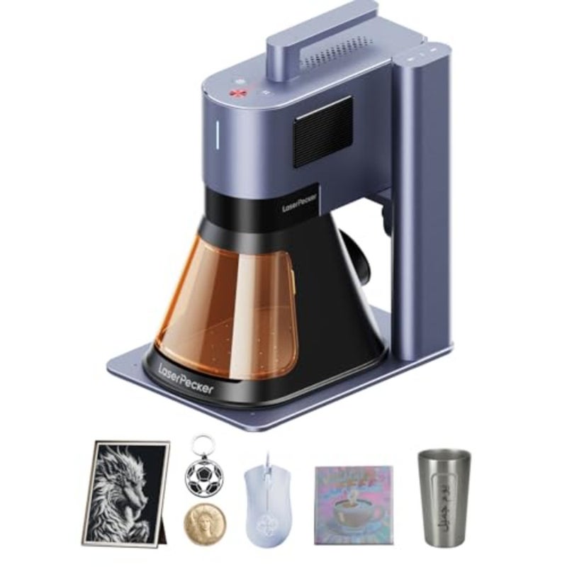 Lp5 20W Fiber And Diode Dual Laser Engraver 10000Mm S Cuts Up To 20Mm Wood 3D Embossing And Color Engraving Portable 6Kg Laser Cutter For Metal Wood And Jewelry Instant Store Customization