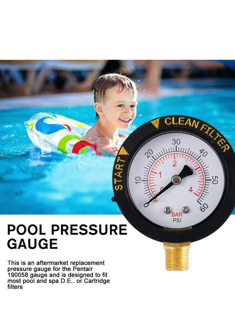 Generic 0-60 PSI Mini Pressure Gauge Pool Spa Filter Water Pressure NPT BSP Sand Pressure Gauge Measuring ZG 0-60PSI Cylinder I3G2  - Image 1