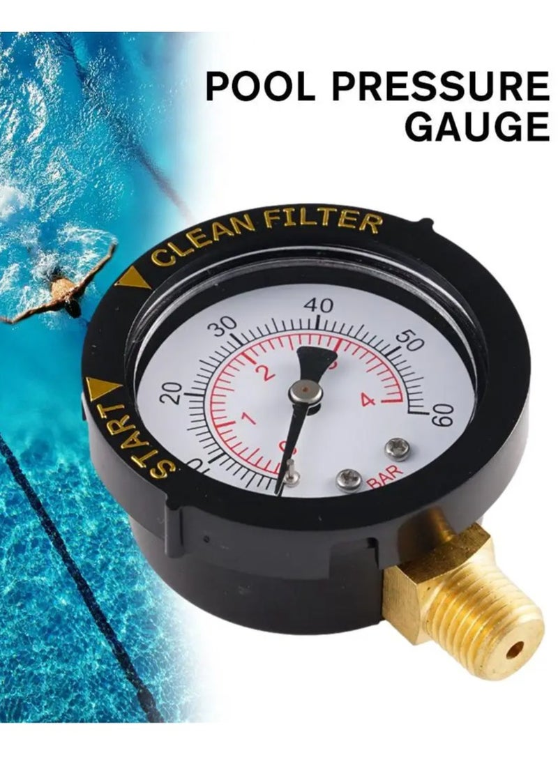 Generic 0-60 PSI Mini Pressure Gauge Pool Spa Filter Water Pressure NPT BSP Sand Pressure Gauge Measuring ZG 0-60PSI Cylinder I3G2  - Image 3