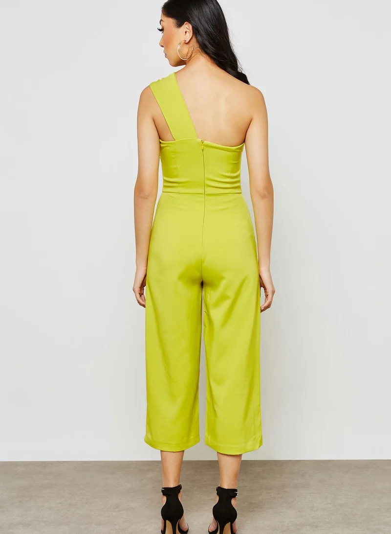 lavish alice One Shoulder Wide Leg Jumpsuit