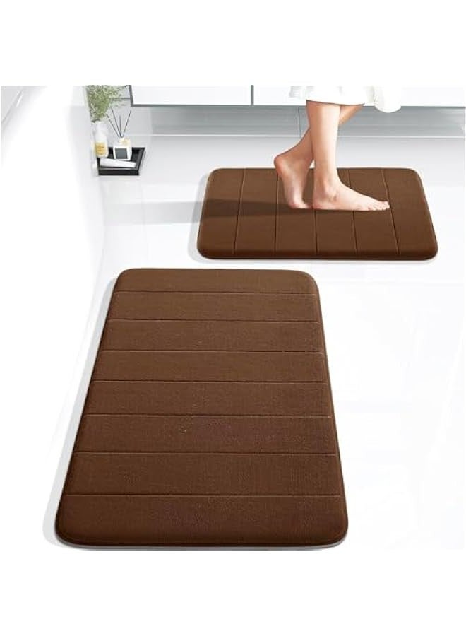 TRASSLE Memory Foam Bath Mat, Non-Slip Back,  Fleece Softness, Highly Absorbent, Bathroom Carpet, Super Soft Microfiber Bath Rug, Rectangle, Easy to clean Mat - Image 1