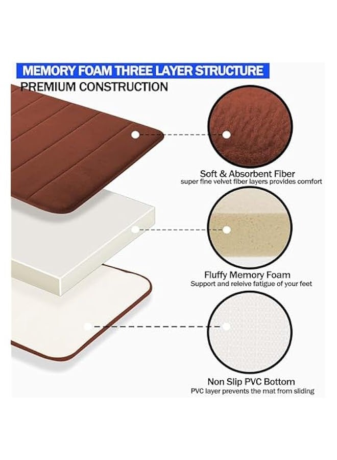 TRASSLE Memory Foam Bath Mat, Non-Slip Back,  Fleece Softness, Highly Absorbent, Bathroom Carpet, Super Soft Microfiber Bath Rug, Rectangle, Easy to clean Mat - Image 5