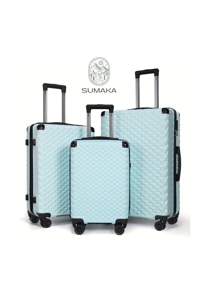 SUMAKA حقائب سفر ABS+PC - مجموعة من 3 قطع 20"+24"+28" بوصة، عجلات قابلة للإزالة، عجلات عالمية 360° - Image 1