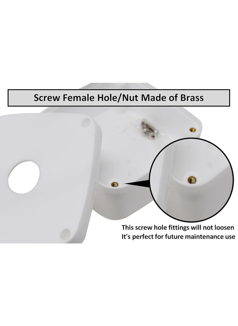 QUARSON - QUARSON CCTV Box PVC WeatherResistant 4X4 Survillance Camera Mounting Juction Box With Brass Nuts Fitting Pack of 2 White 1 - Image 1
