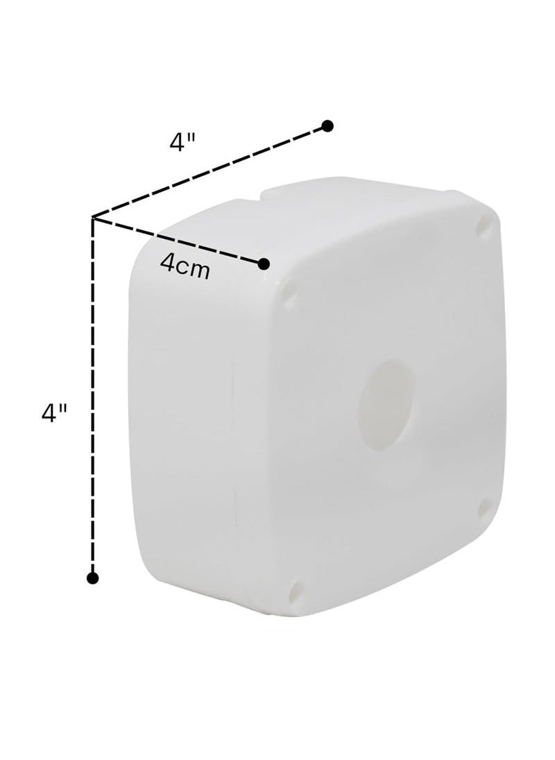 QUARSON - QUARSON CCTV Box PVC WeatherResistant 4X4 Survillance Camera Mounting Juction Box With Brass Nuts Fitting Pack of 2 White 1 - Image 1