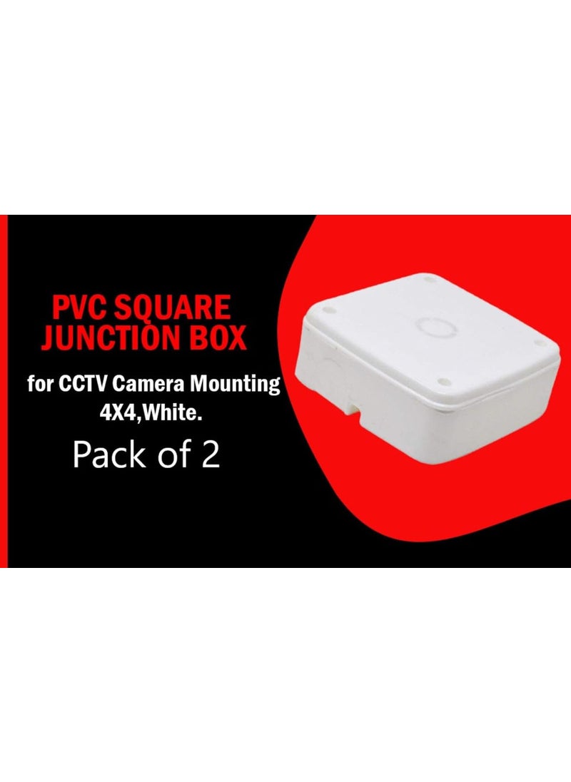 QUARSON - QUARSON CCTV Box PVC WeatherResistant 4X4 Survillance Camera Mounting Juction Box With Brass Nuts Fitting Pack of 2 White 1 - Image 1