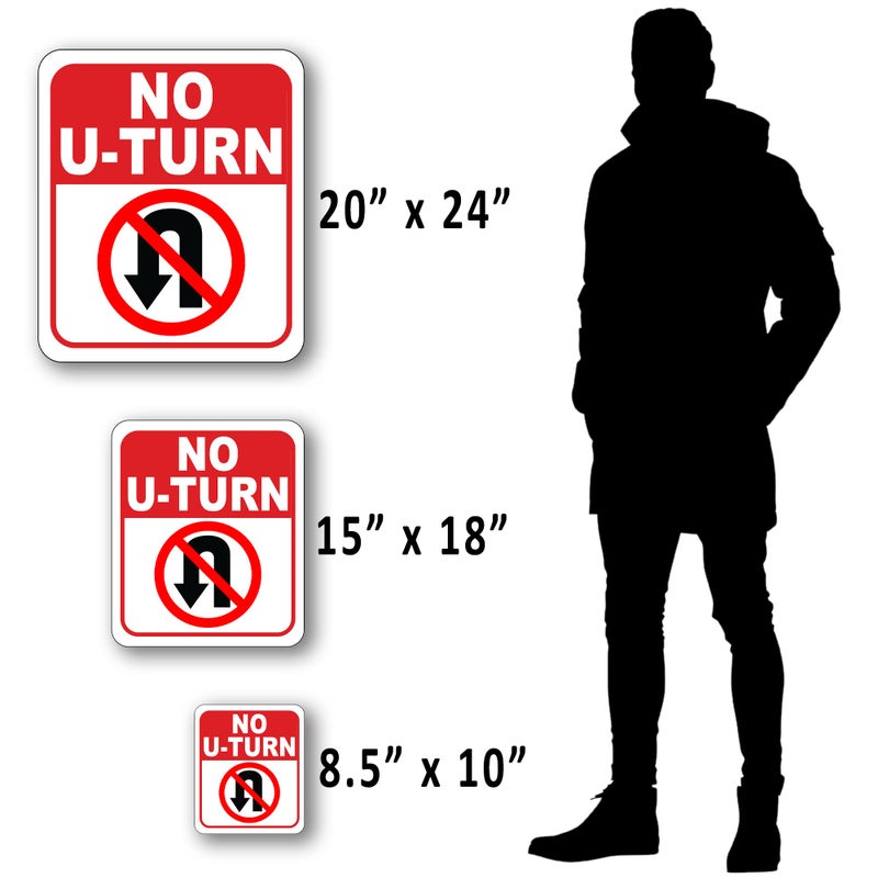 Work House Signs No U-Turn Allowed Aluminum Composite Outdoor Sign - Street, Road, Traffic, Property Posted, No Turnaround Private Driveway, One Way - 8.5" X 10" - Image 4